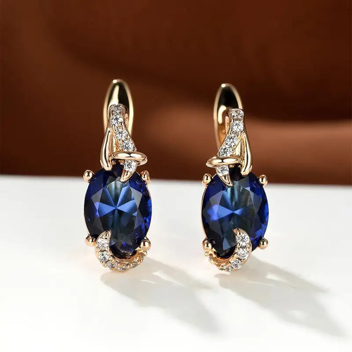 Royal Midnight Gold Drop Earrings
