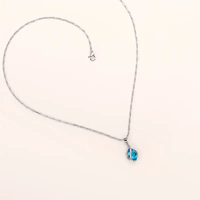 Chic Blue Stone Necklace