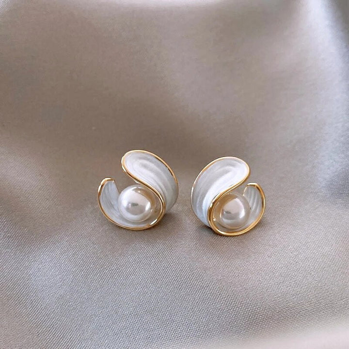 Luxury White Opal Earrings with Gold