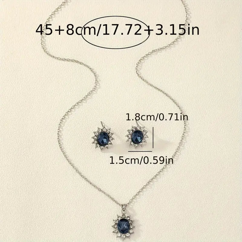 Dark Sapphire Jewellery Set