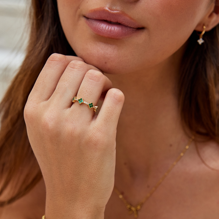 Lucky - Clover Crystal Ring