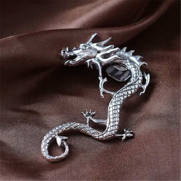 Charm - Silver Dragon Earrings