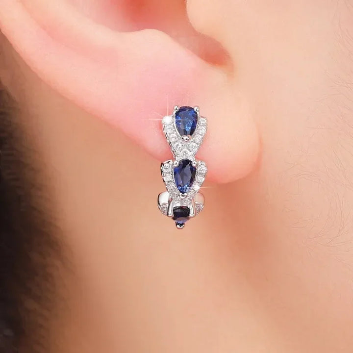 Silver Sapphire Earrings