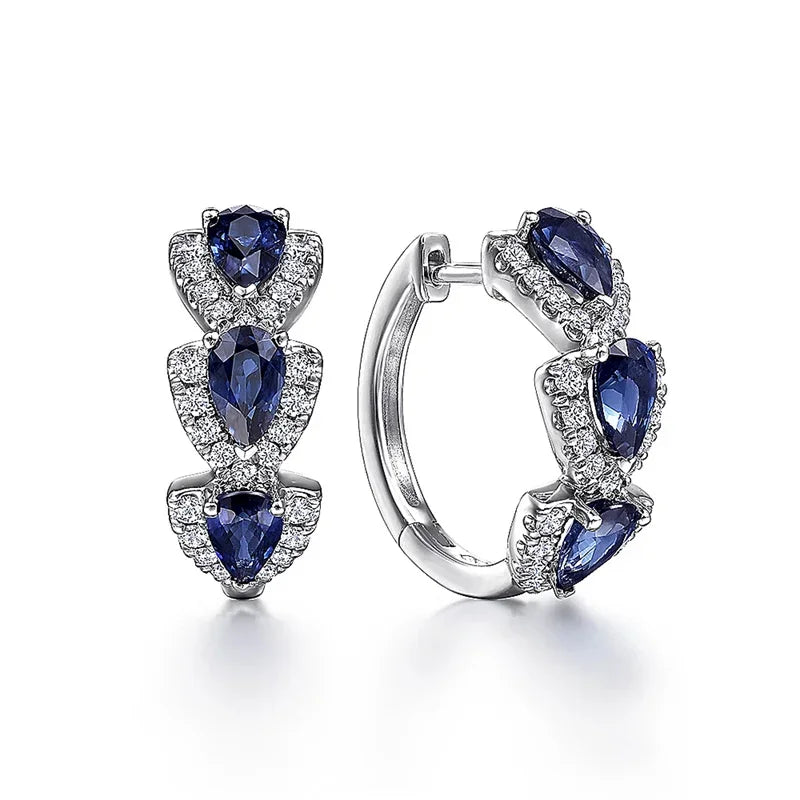 Silver Sapphire Earrings
