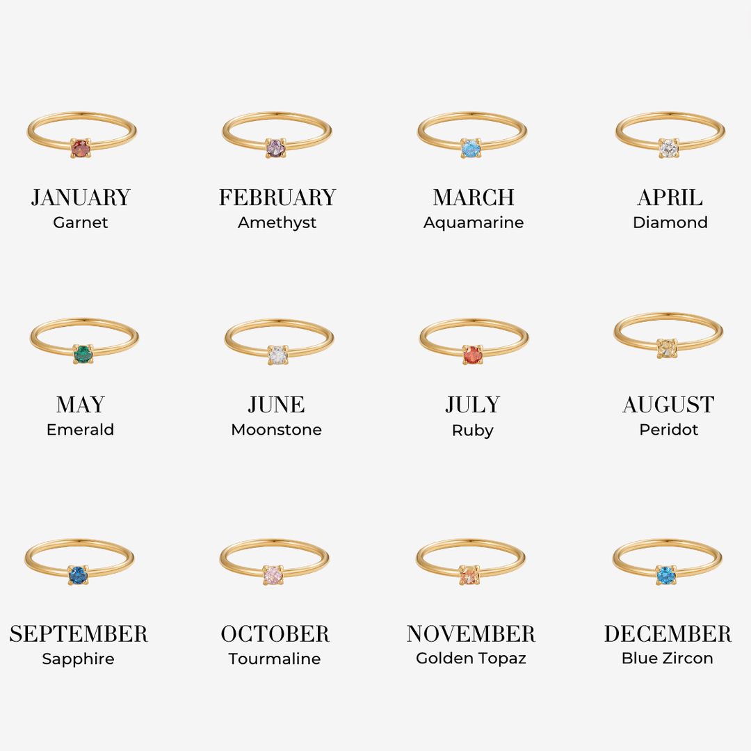 Birthstone Gold Rings