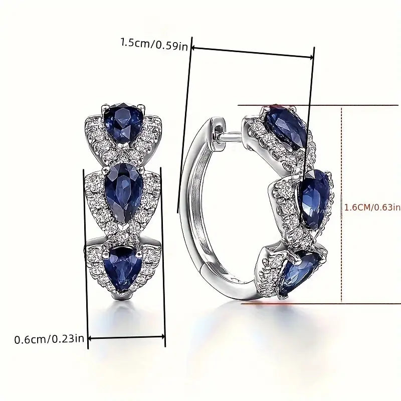 Silver Sapphire Earrings