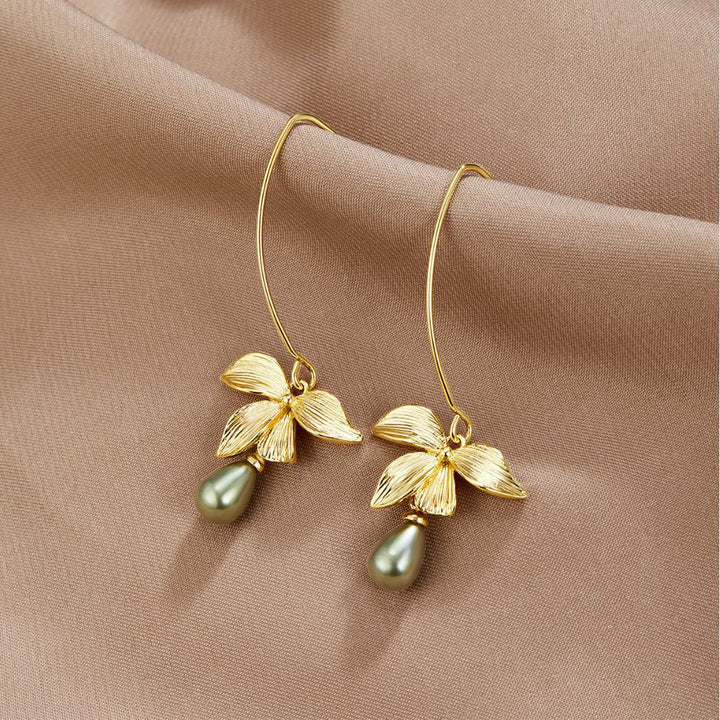 Jade & Petal Drop Earrings