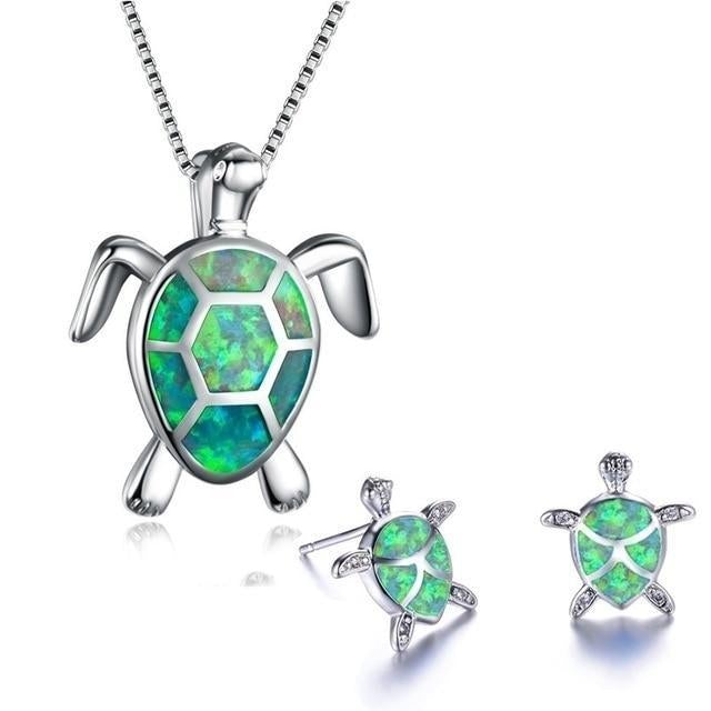 Opal Sea Turtle jewellery Set